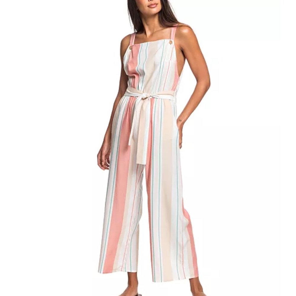 Roxy women’s From the Clouds Striped Jumpsuit
